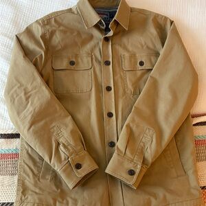 Faherty Men's Stretch Blanket Lined CPO Shirt Jacket in Rugged Khaki